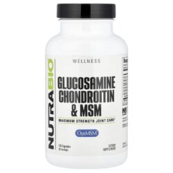 NutraBio Glicosamina Condroitina e MSM 120 Cápsulas