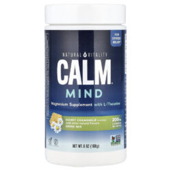 Natural Vitality CALM® Mind Suplemento de Magnésio com Mistura para Bebida de L-Theanine Mel e Camomila 168 g (6 oz)