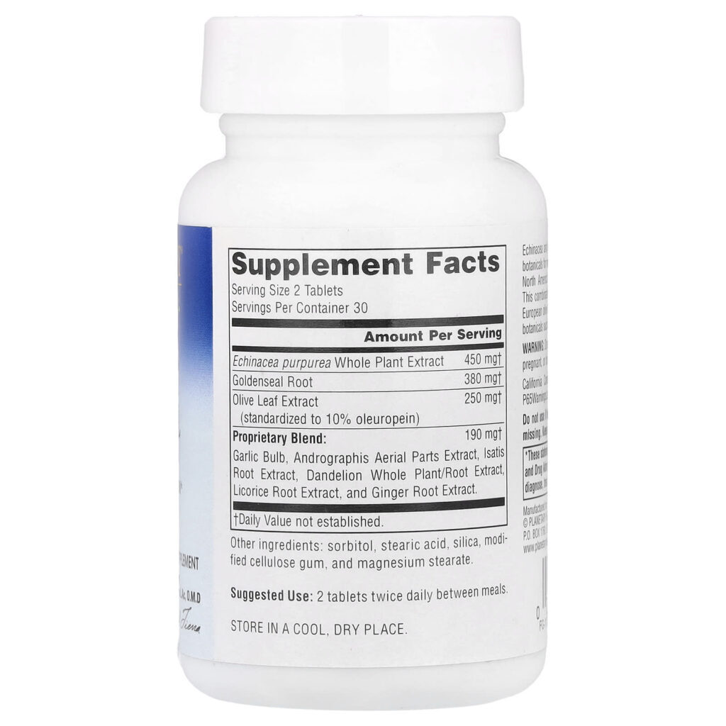 Planetary Herbals Echinacea-Goldense com Folha de Oliveira 60 Comprimidos (317 mg por Comprimido) - Imagem 2