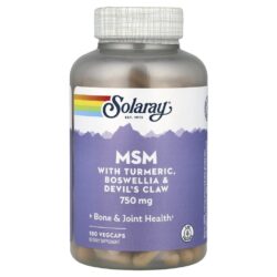 Solaray MSM com Cúrcuma Bosvélia e Garra-do-diabo 180 VegCaps