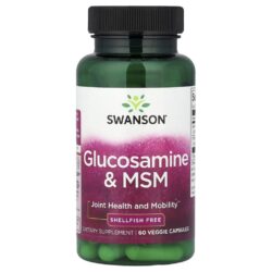 Swanson Glicosamina e MSM 60 Cápsulas Vegetais