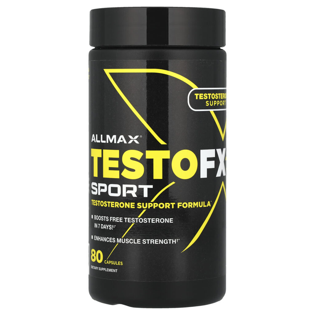 ALLMAX TestoFX Sport Fórmula para Suporte de Testosterona 80 Cápsulas