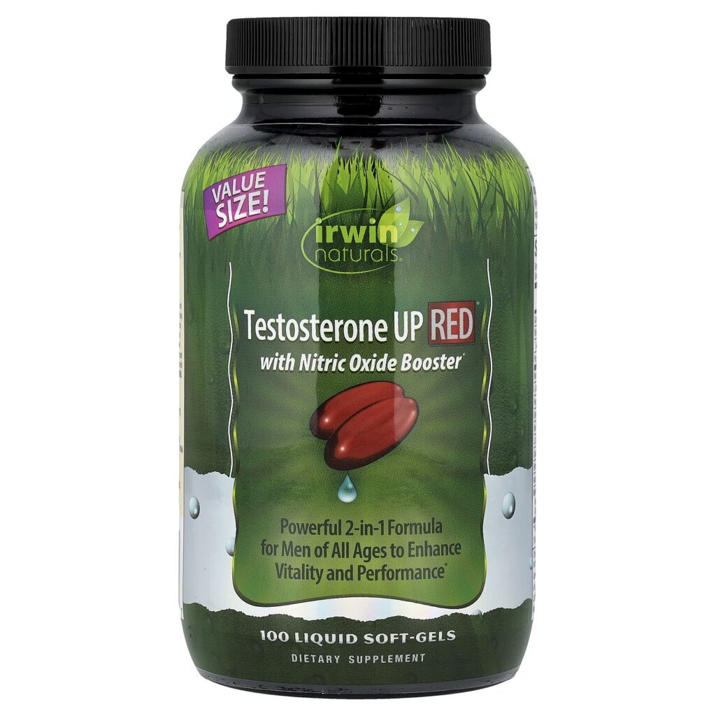 Irwin Naturals Testosterona UP Red® com Reforço de Óxido Nítrico 100 Cápsulas Softgel Líquidas