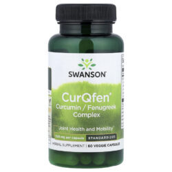 Swanson Complexo de Curcumina/Fenacho CurQfen® Padronizado 500 mg 60 Cápsulas Vegetais