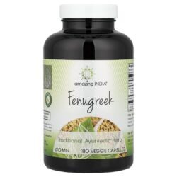 Amazing India Feno-Grego 180 Cápsulas Vegetais (610 mg por Cápsula)