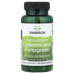 Swanson Full Spectrum® Pimenta de Caiena e Fenacho 60 Cápsulas Vegetais