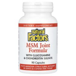Natural Factors MSM Joint Formula com Glucosamina e Sulfato de Condroitina 90 Cápsulas