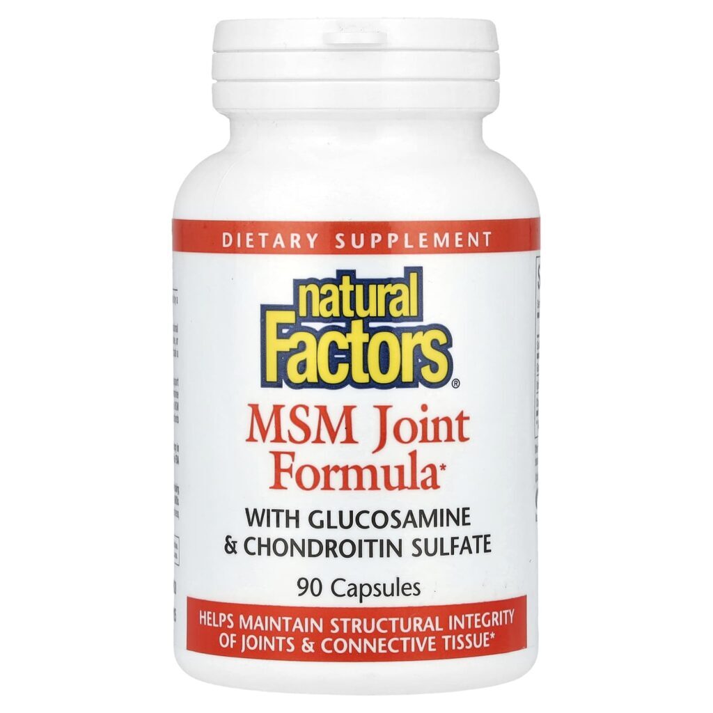 Natural Factors MSM Joint Formula com Glucosamina e Sulfato de Condroitina 90 Cápsulas
