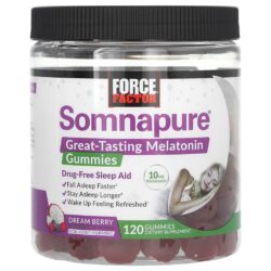 Force Factor Somnapure® Gomas Saborosas de Melatonina Frutos Silvestres 120 Gomas (5 mg por Goma)