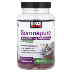 Force Factor Somnapure Gomas Saborosas de Melatonina Dream Berry 10 mg 60 Gomas (5 mg por Goma)