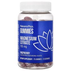 NaturesPlus Gomas de Citrato de Magnésio Framboesa 75 Gomas (35 mg por goma)