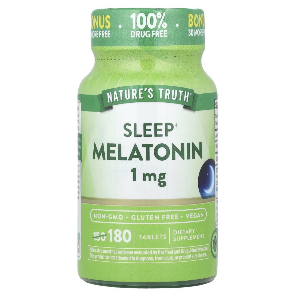 Natures Truth Melatonina para o Sono 1 mg 180 Comprimidos