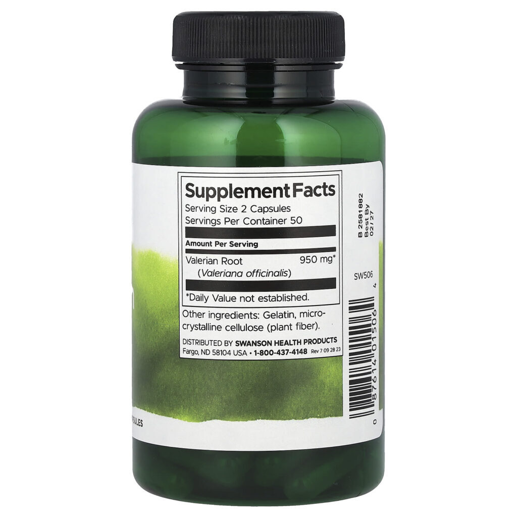 Swanson Raiz de Valeriana 475 mg 100 Cápsulas - Imagem 2