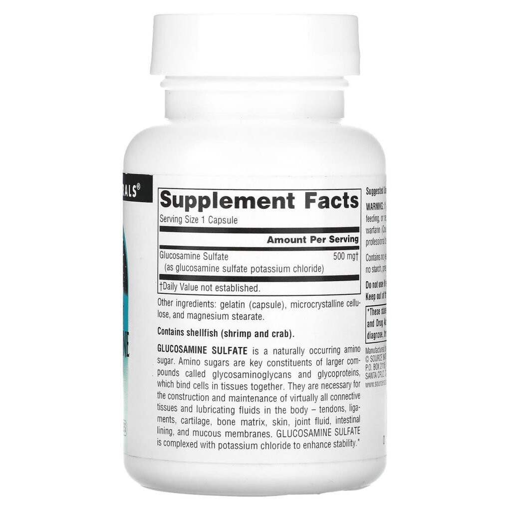 Source Naturals Sulfato de Glicosamina Sem Sódio 500 mg 60 Cápsulas - Imagem 2