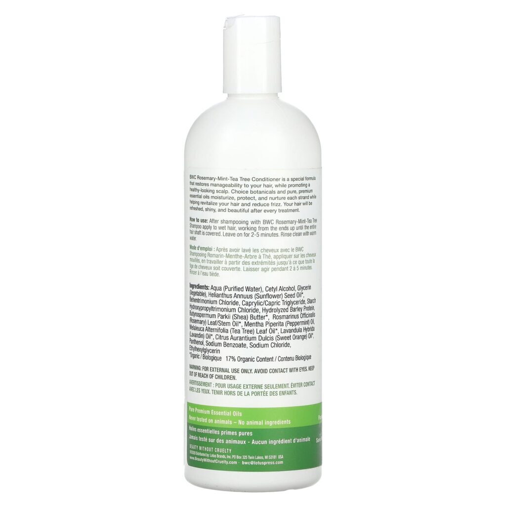 Beauty Without Cruelty Condicionador para Tratamento do Cabelo e do Couro Cabeludo Alecrim Menta e Melaleuca 473 ml (16 fl oz) - Imagem 2