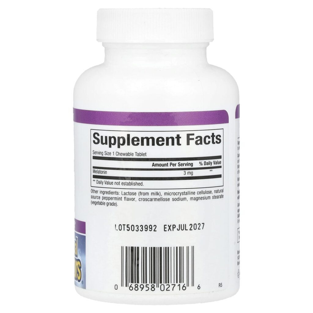 Natural Factors Stress-Relax Melatonina 3 mg 180 Comprimidos Mastigáveis - Imagem 2