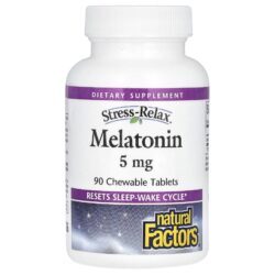 Natural Factors Stress-Relax® Melatonina 5 mg 90 Comprimidos Mastigáveis