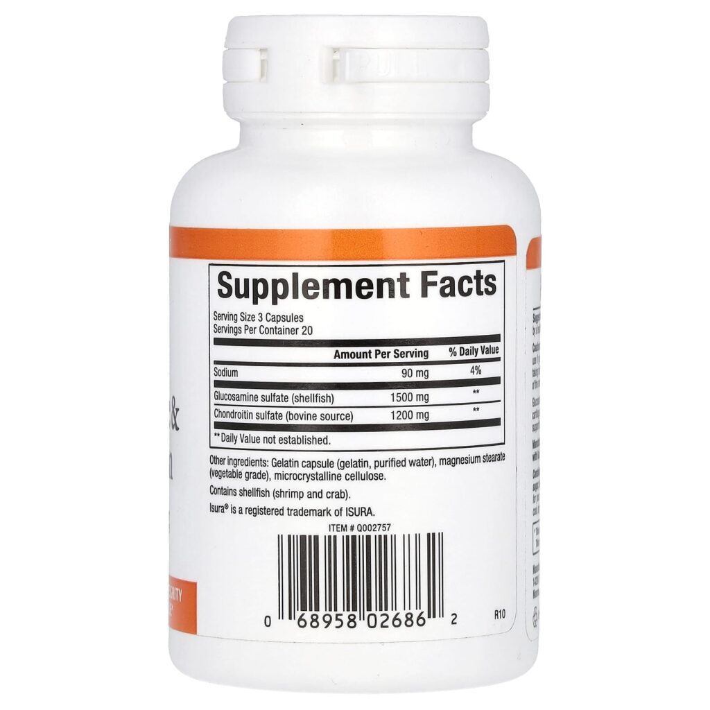 Natural Factors Glicosamina 500 mg Condroitina 400 mg 60 Cápsulas - Imagem 2