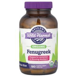 Oregons Wild Harvest Orgânico Feno-grego 180 Cápsulas Veganas (500 mg por Cápsula)