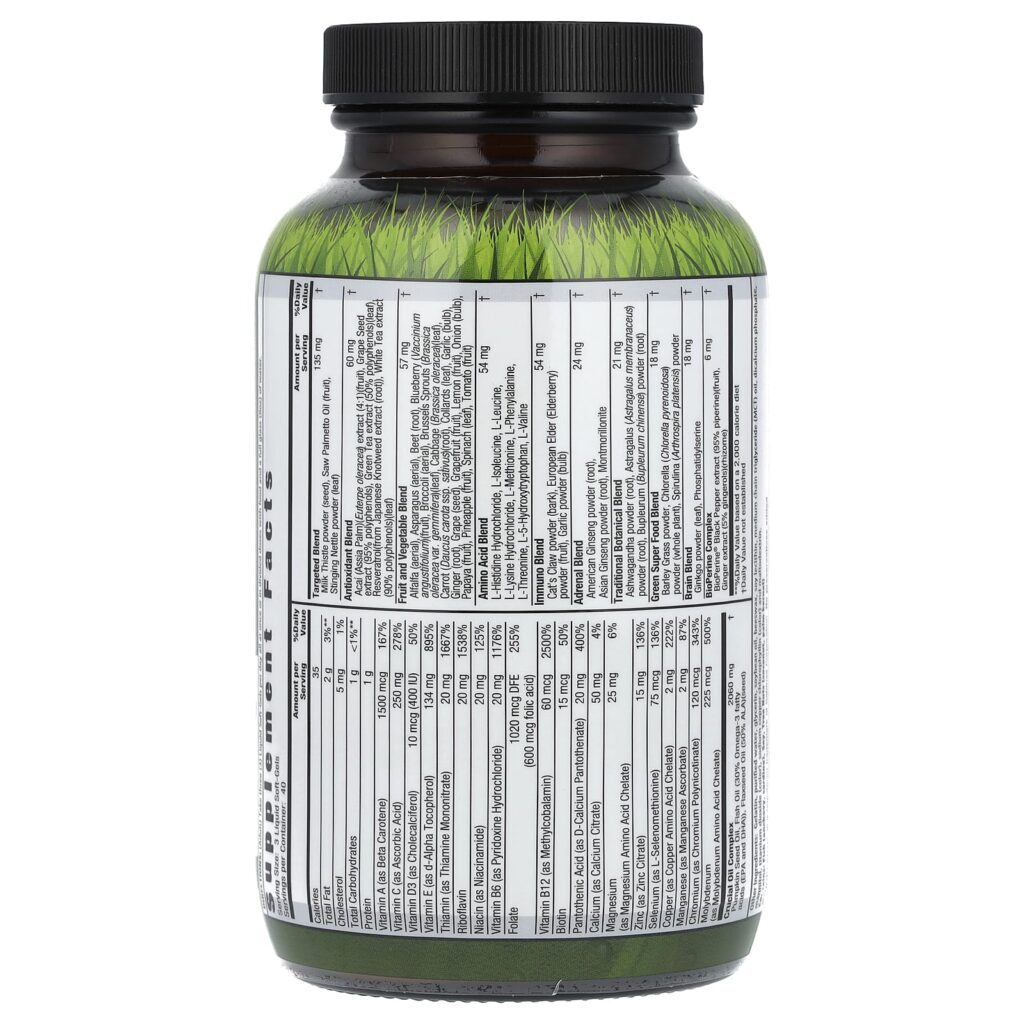 Irwin Naturals Multi-Gel Líquido Vivo Verde para Homens 120 Cápsulas Softgel Líquidas - Imagem 2