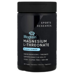 Sports Research Magtein® Magnesium L-Threonate 180 Cápsulas Vegetais (666 mg por Cápsula)