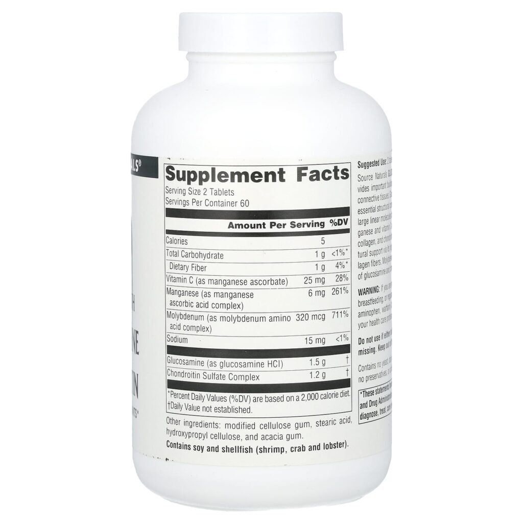 Source Naturals Glicosamina e Condroitina 120 Comprimidos - Imagem 2