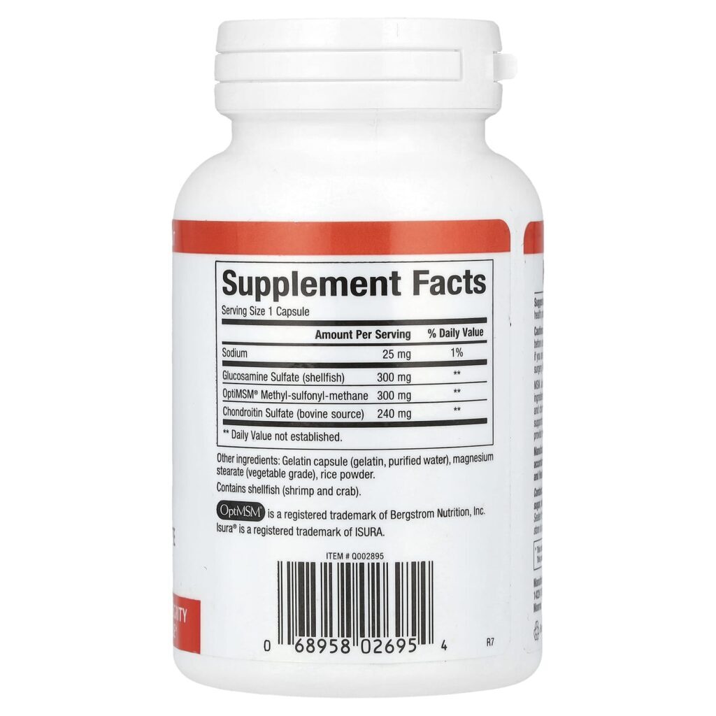 Natural Factors MSM Joint Formula com Glucosamina e Sulfato de Condroitina 90 Cápsulas - Imagem 2
