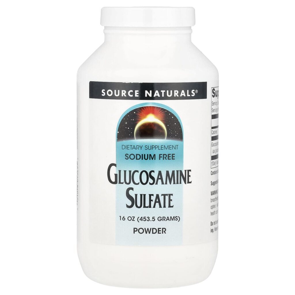 Source Naturals Sulfato de Glicosamina em Pó Sem Sódio 453 5 g (16 oz)