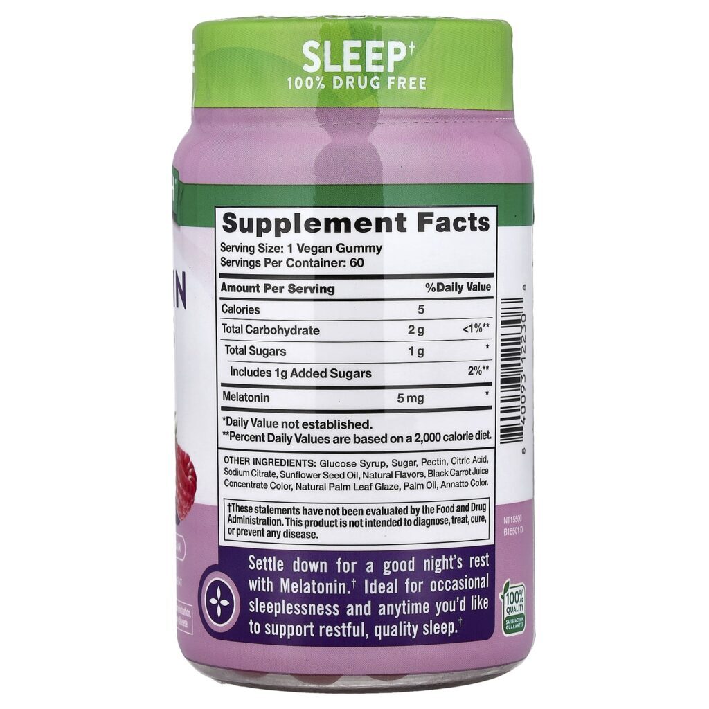 Natures Truth Gomas de Melatonina para o Sono Deliciosas Frutos Silvestres 5 mg 60 Gomas - Imagem 2