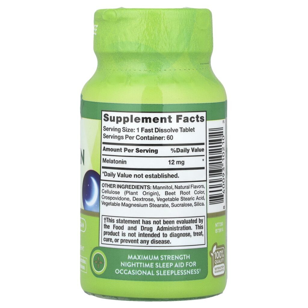Natures Truth Melatonina para o Sono Fruto Silvestre Natural 12 mg 60 Comprimidos de Dissolução Rápida - Imagem 2