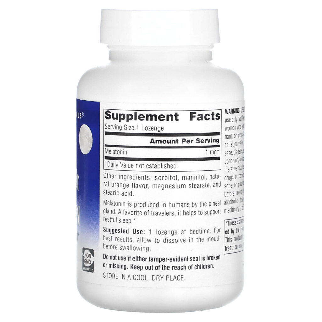 Source Naturals Ciência do Sono Melatonina Laranja 1 mg 300 Pastilhas - Imagem 2