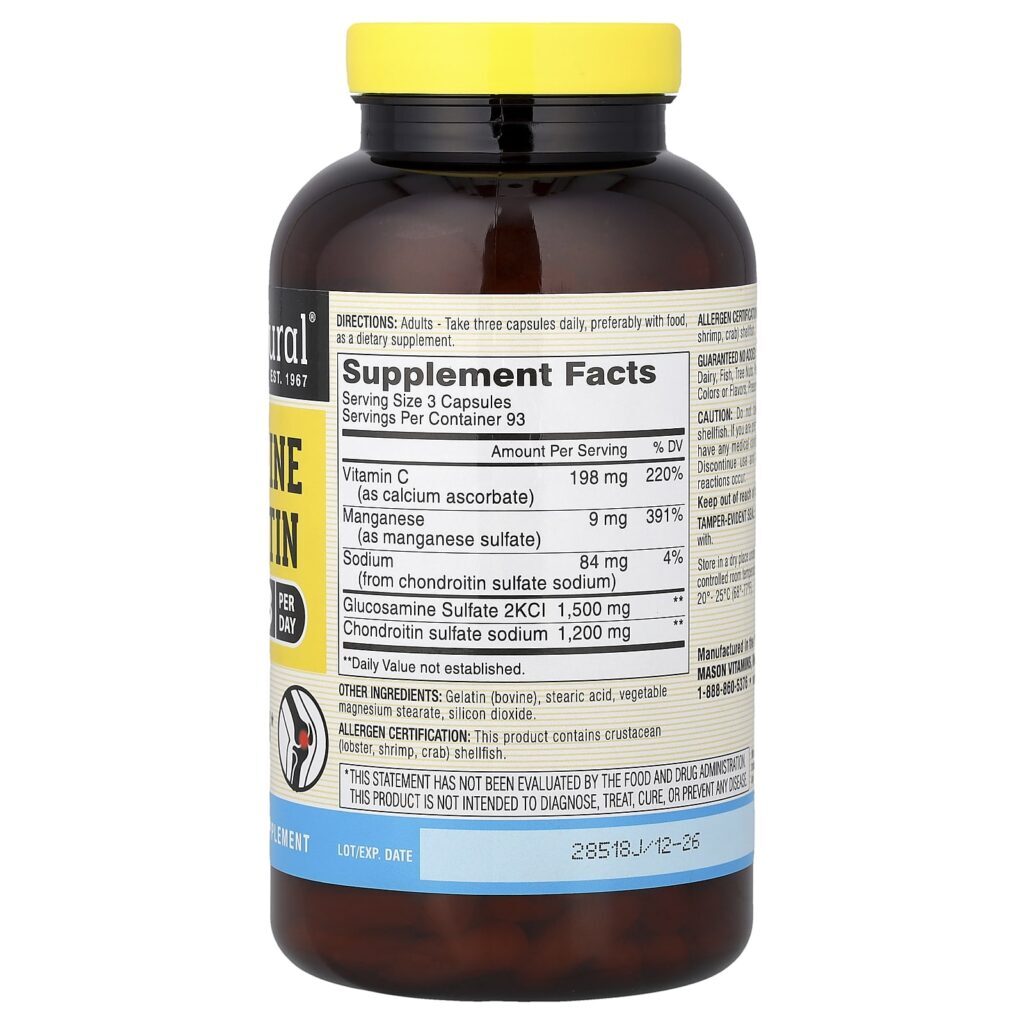 Mason Natural Glicosamina e Condroitina 280 Cápsulas - Imagem 2