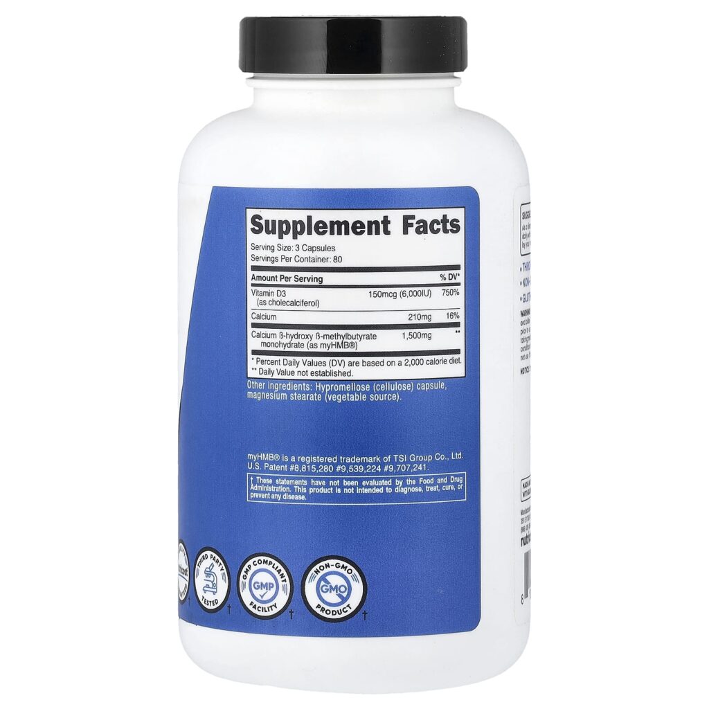 Nutricost Performance HMB + Vitamina D3 240 Cápsulas - Imagem 2