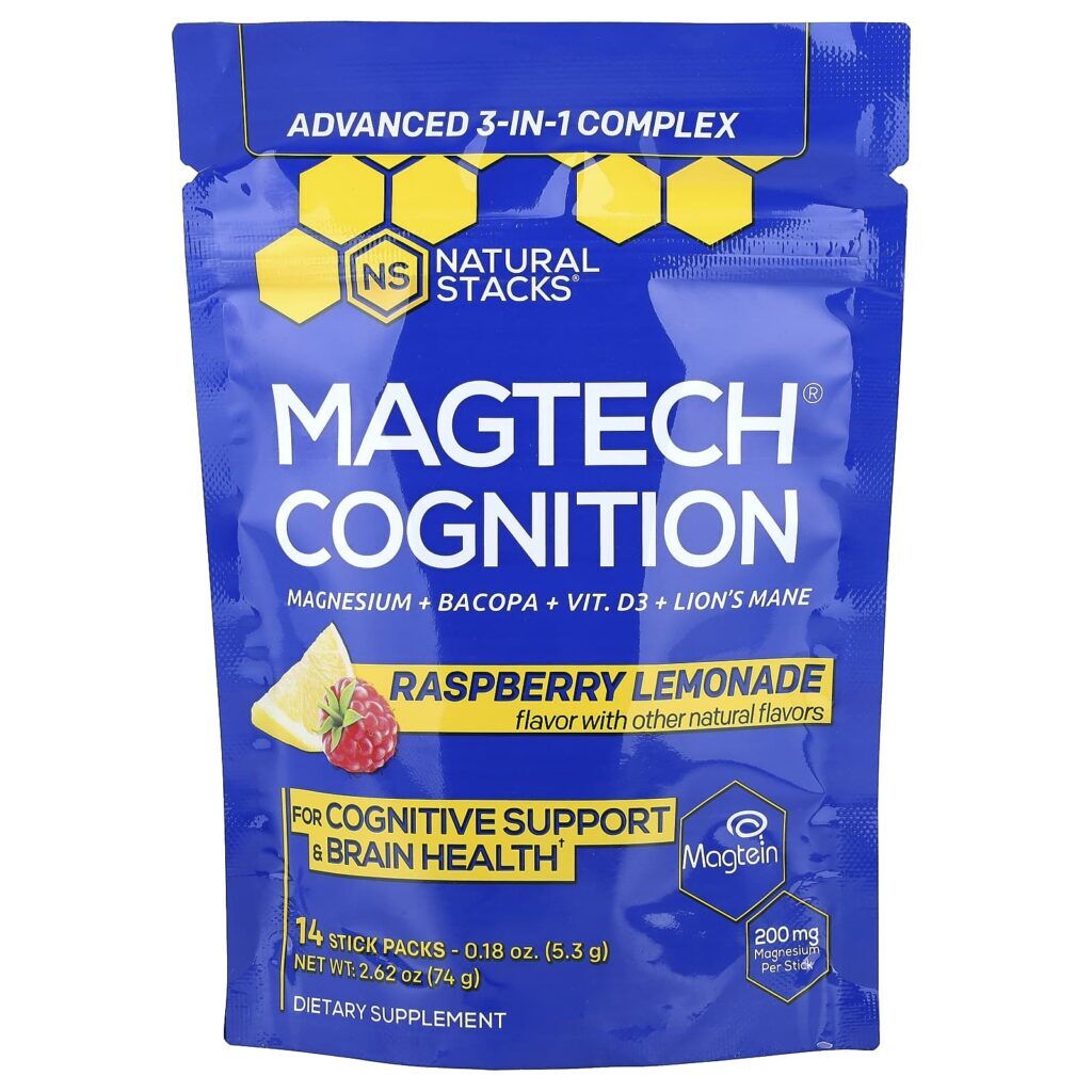 Natural Stacks Magtech® Cognition Limonada de Framboesa 14 Embalagens 53 g (018 oz) Cada