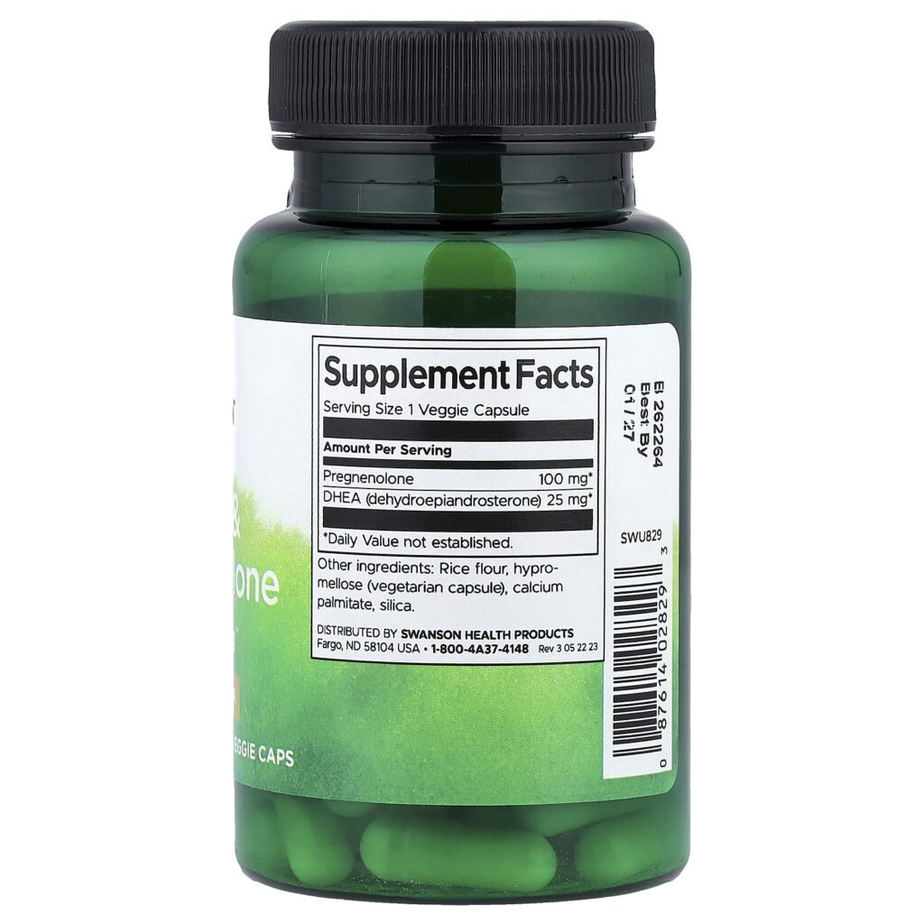 Swanson DHEA e Pregnenolona 60 Cápsulas Vegetais - Imagem 2