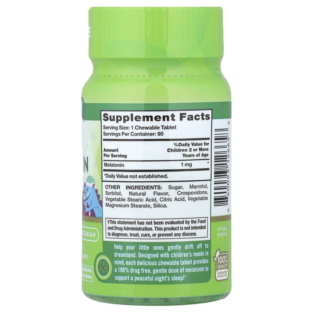 Natures Truth Just 4 Kidz Melatonina para o Sono Uva Deliciosa 1 mg 90 Comprimidos Mastigáveis - Imagem 2