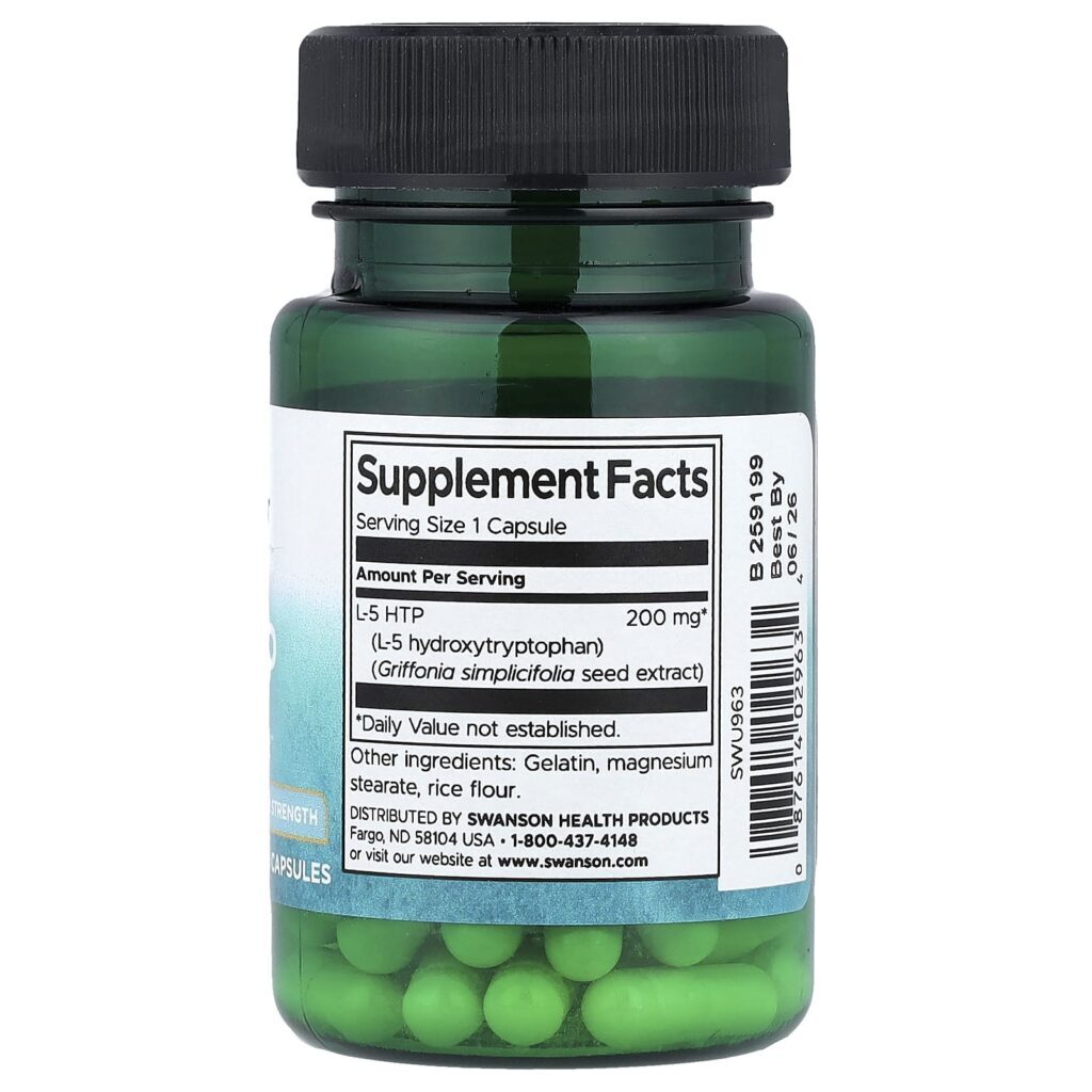 Swanson 5-HTP 200 mg 60 Cápsulas - Imagem 2