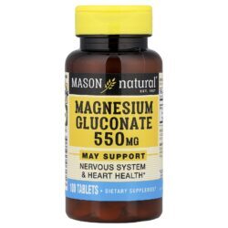 Mason Natural Gliconato de Magnésio 100 Comprimidos (30 mg por Comprimido)