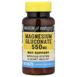 Mason Natural Gliconato de Magnésio 100 Comprimidos (30 mg por Comprimido)