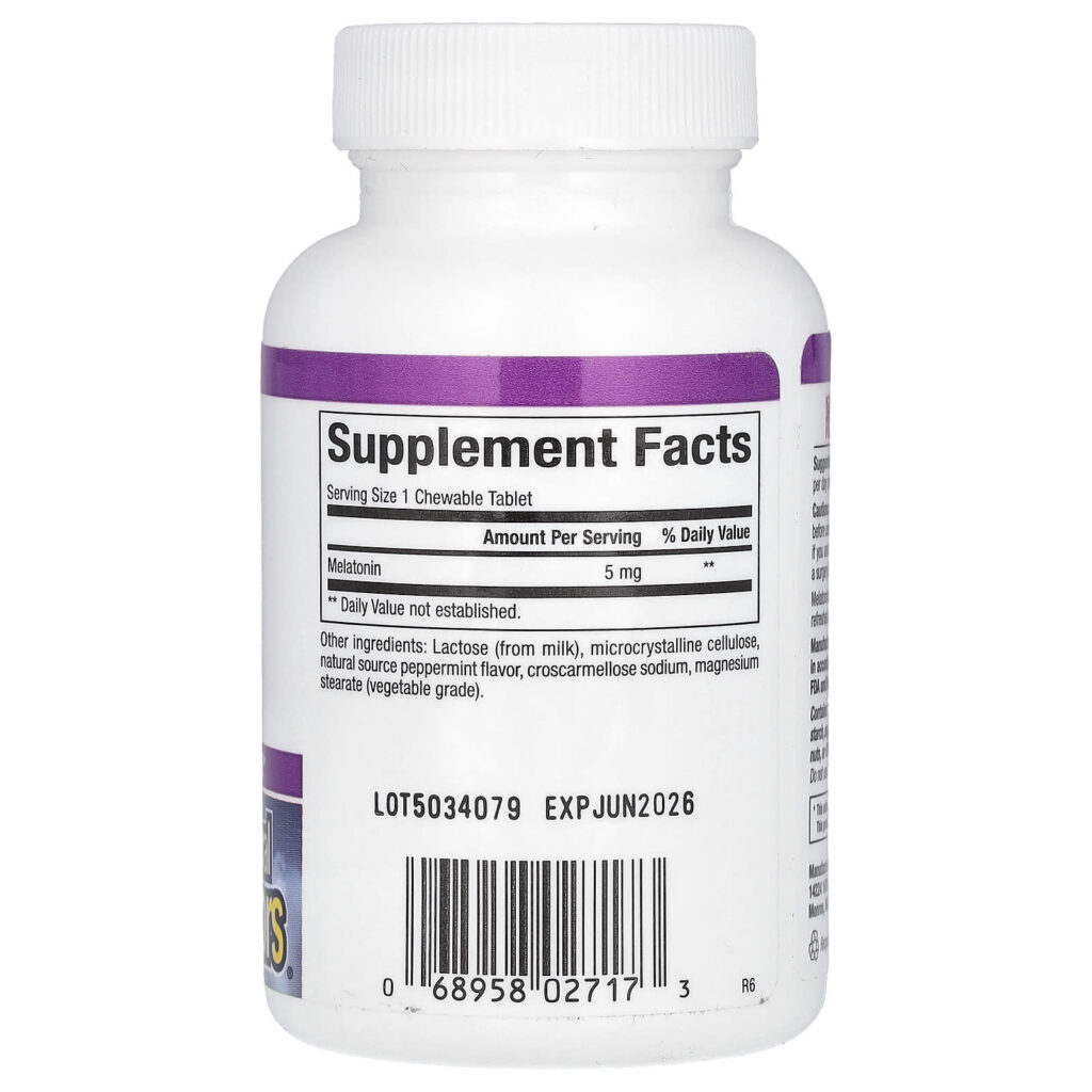 Natural Factors Stress-Relax® Melatonina 5 mg 90 Comprimidos Mastigáveis - Imagem 2
