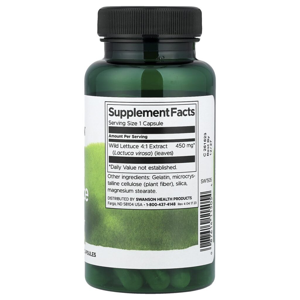 Swanson Alface Selvagem 450 mg 60 Cápsulas - Imagem 2