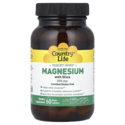 Country Life Target-Mins® Magnésio com Dióxido de Silício 60 Cápsulas Veganas