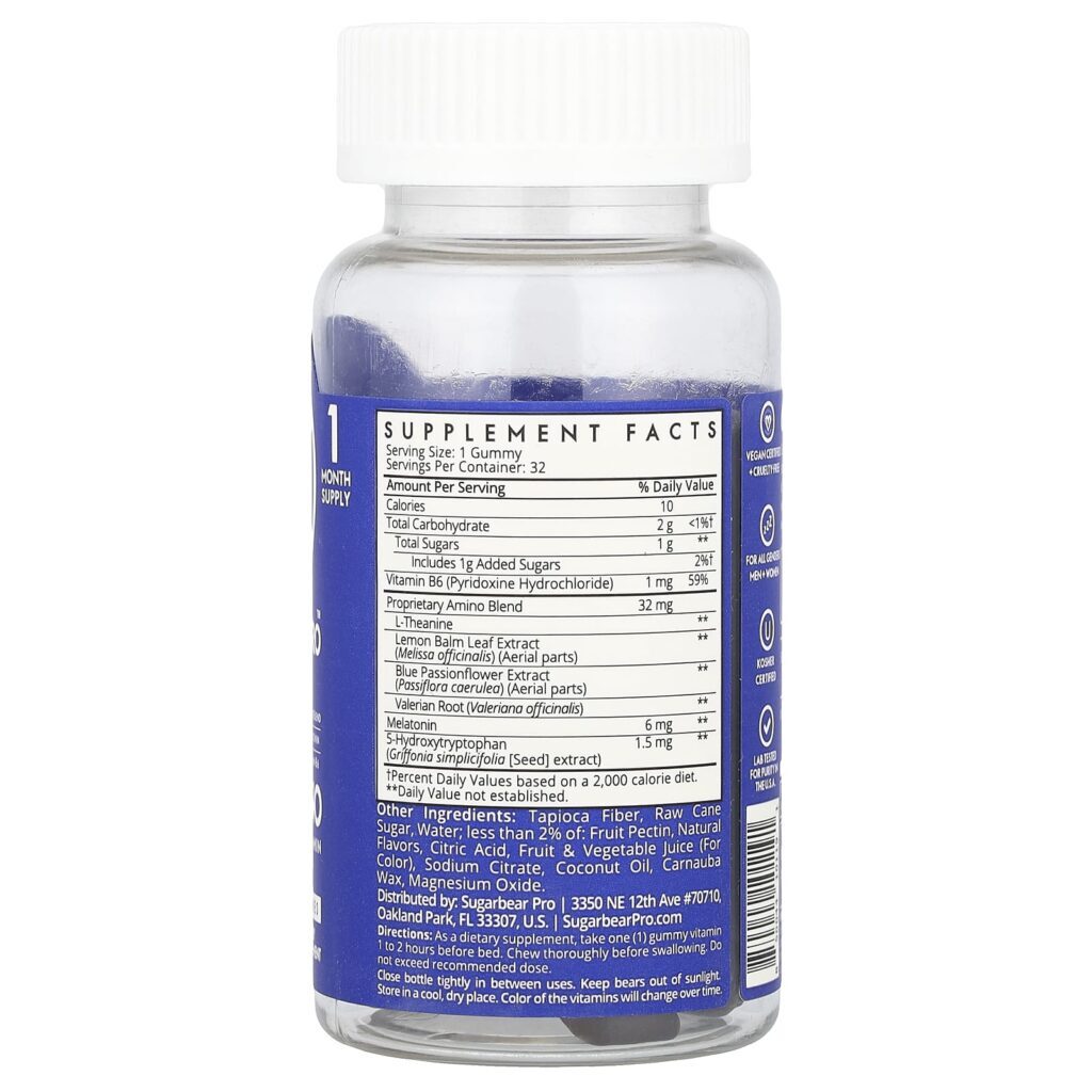 SugarbearPro Sleep 5-HTP Amino Gummies 32 Gummies - Imagem 2