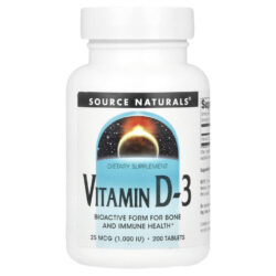 Source Naturals Vitamina D-3 25 mcg (1.000 UI) 200 Comprimidos