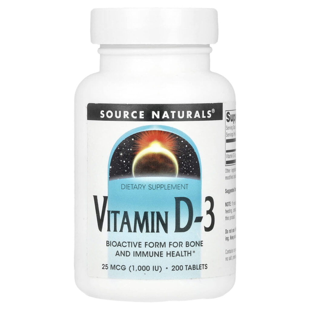 Source Naturals Vitamina D-3 25 mcg (1.000 UI) 200 Comprimidos