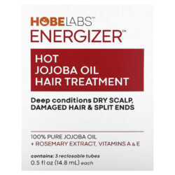Hobe Labs Energizer Tratamento Capilar com Óleo de Jojoba Quente 3 Tubos com Tampas 148 ml (05 fl oz) Cada