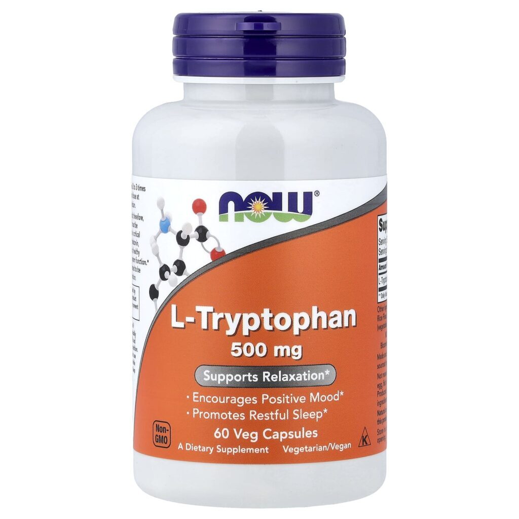 NOW Foods L-Triptofano 500 mg 60 Cápsulas Vegetais