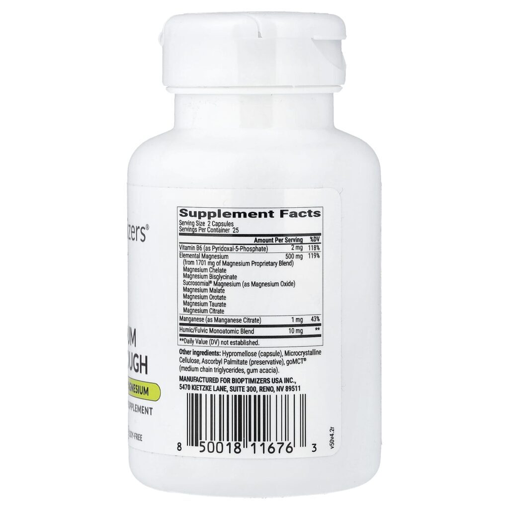 BIOptimizers Magnesium Breakthrough 50 Cápsulas Vegetais - Imagem 2
