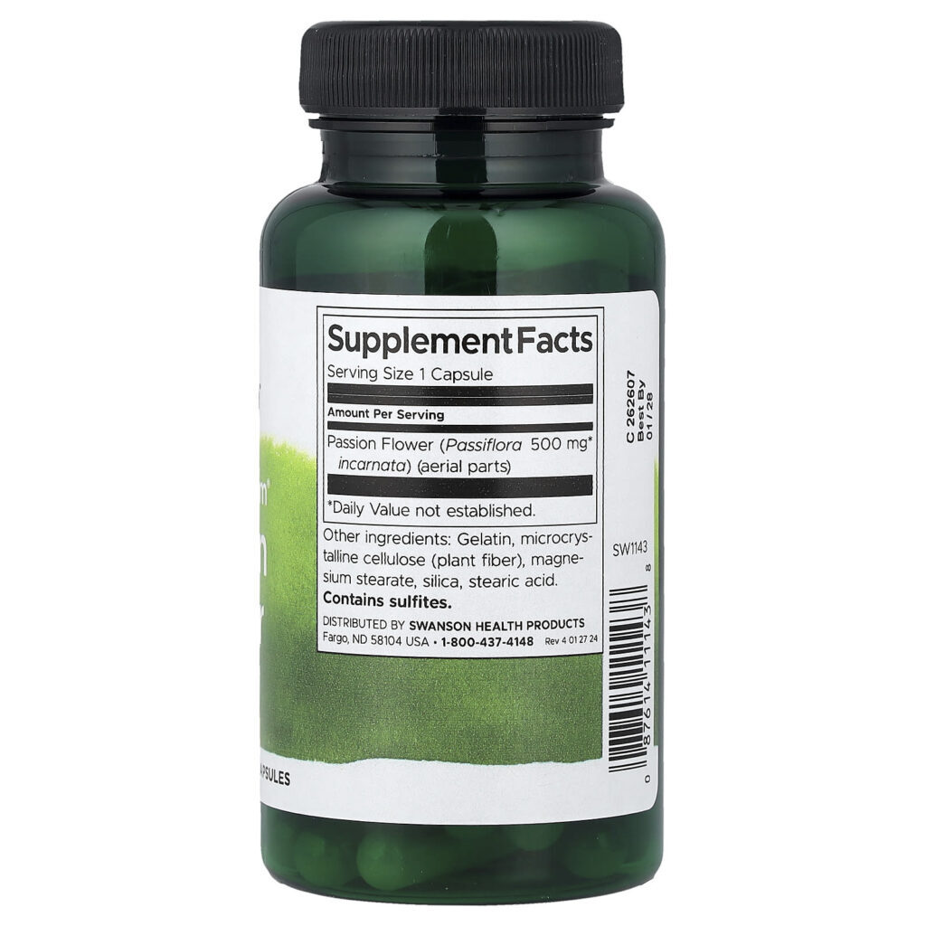 Swanson Passiflora Full Spectrum® 500 mg 60 Cápsulas - Imagem 2