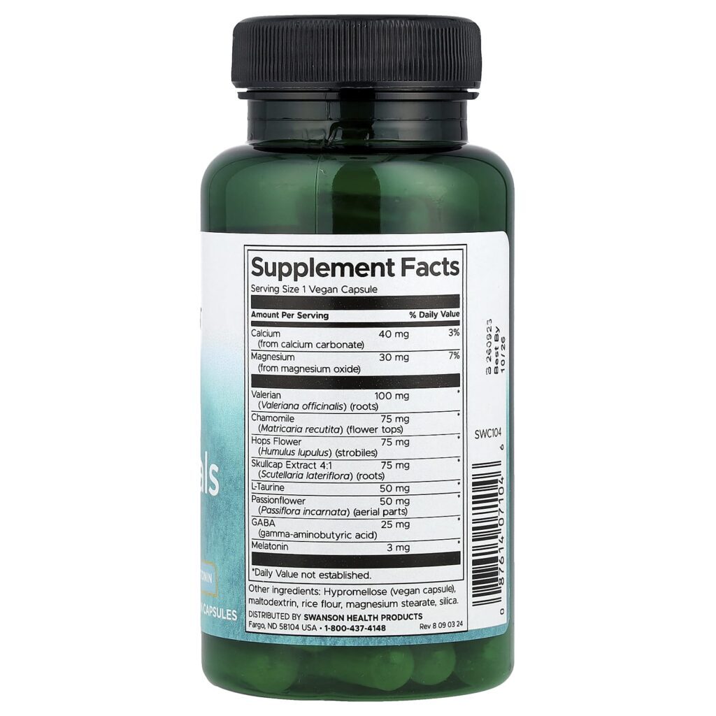Swanson Sleep Essentials 60 Cápsulas Veganas - Imagem 2